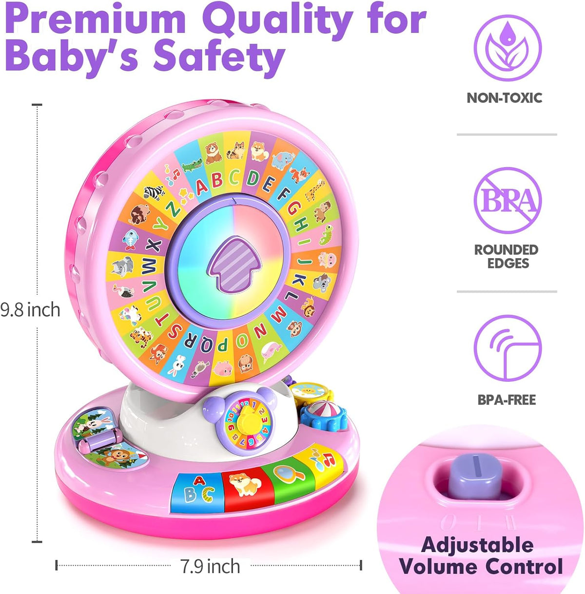 Alphabet toy with lights, music, spinning and songs 🐵🎵💡 | Educational and fun toy for children
