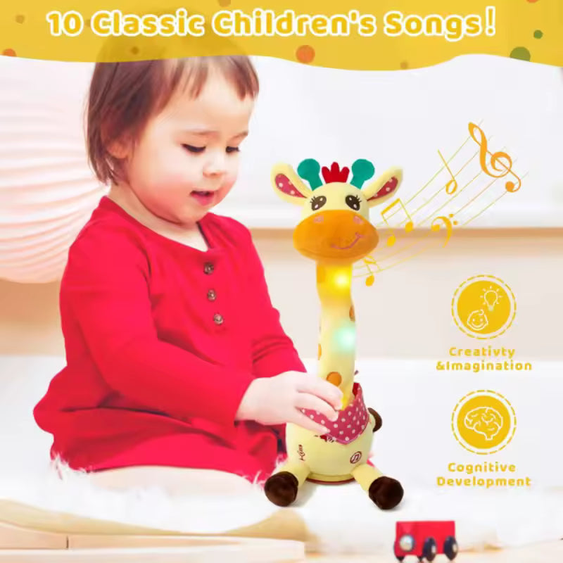 🎵 Jirafa de juguete musical que baila 🦒 | Canta, baila y repite lo que dices | Peluche interactivo para niños