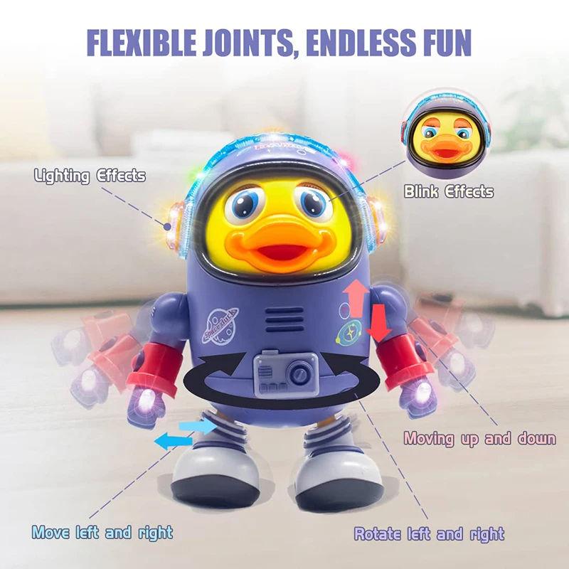🌟 Interactive Electric Space Duck Toy for Kids! 🚀 Fun Educational Electronic Gift with Music 🎶 and Lights ✨