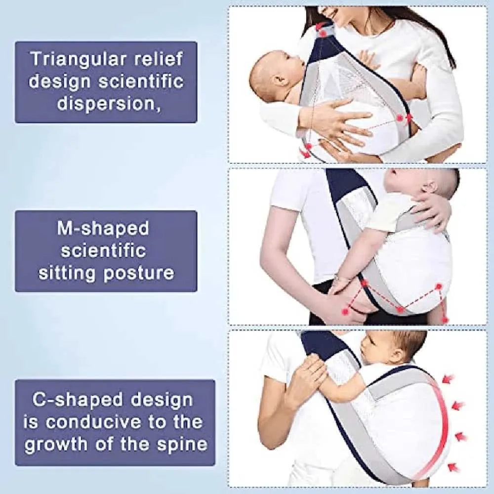 👶✨ Portabebés frontal de malla 3D para bebés: correas ajustables para niños pequeños, fular semi-envuelto fácil de usar y portabebés de cadera para recién nacidos y bebés en crecimiento 💕