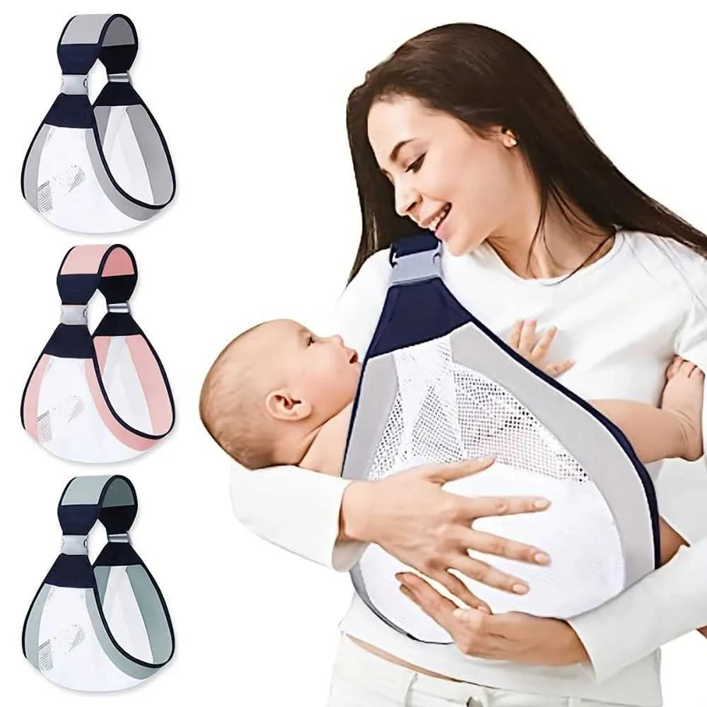 👶✨ Portabebés frontal de malla 3D para bebés: correas ajustables para niños pequeños, fular semi-envuelto fácil de usar y portabebés de cadera para recién nacidos y bebés en crecimiento 💕