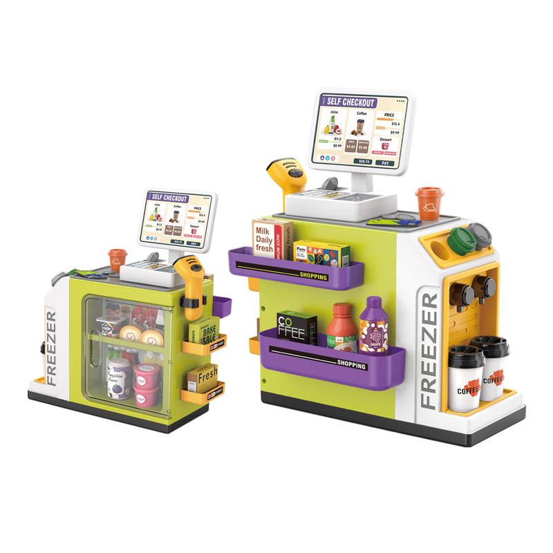 Juego de supermercado de 46 piezas: caja registradora interactiva y sonido de escaneo 🛒💰👧👦