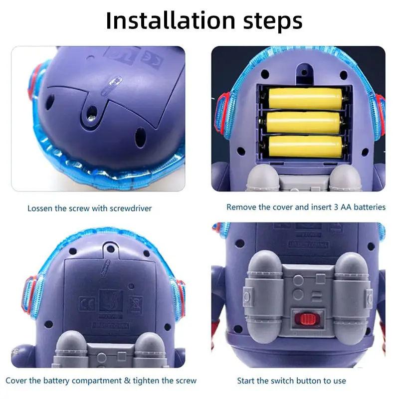 🌟 ¡Pato espacial eléctrico interactivo de juguete para niños! 🚀 Divertido regalo electrónico educativo con música 🎶 y luces ✨