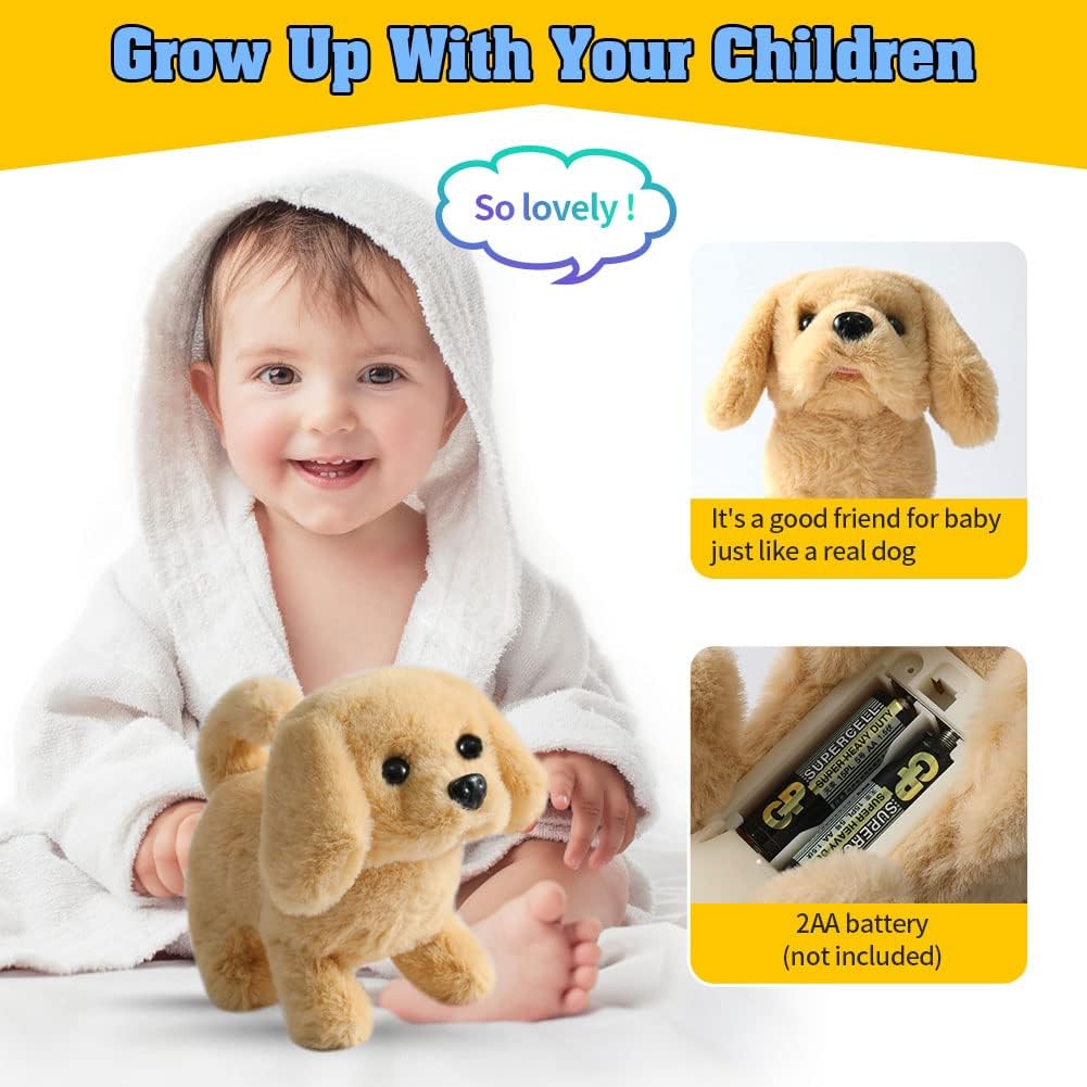 🐶✨ Peluche de cachorro Golden Retriever: perro electrónico interactivo que habla y se mueve 🐾💛