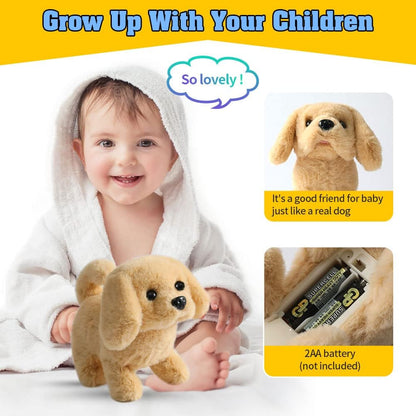 🐶✨ Peluche de cachorro Golden Retriever: perro electrónico interactivo que habla y se mueve 🐾💛