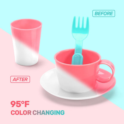 Fregadero de juguete Pavrivey que cambia de color 🏠 | Set de juego de rol para niños 👧👦