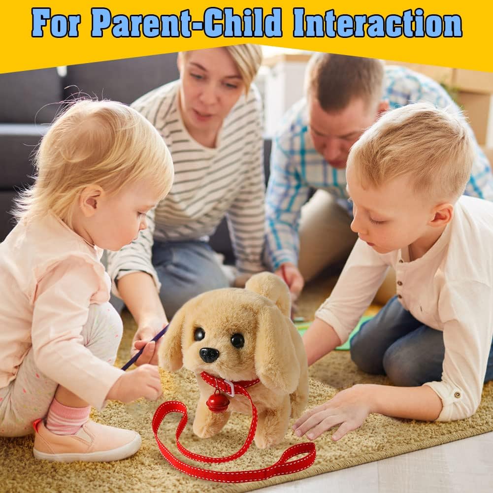🐶✨ Peluche de cachorro Golden Retriever: perro electrónico interactivo que habla y se mueve 🐾💛