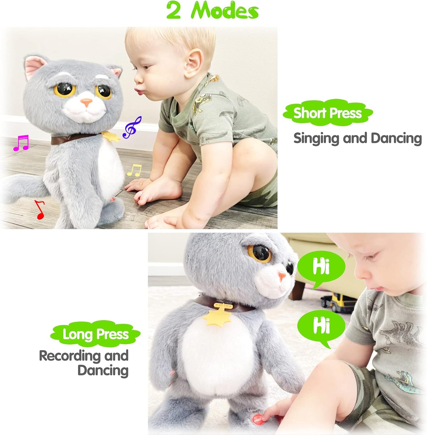 Chat en peluche qui danse et parle 🐱 | Jouet interactif de chaton chantant pour enfants