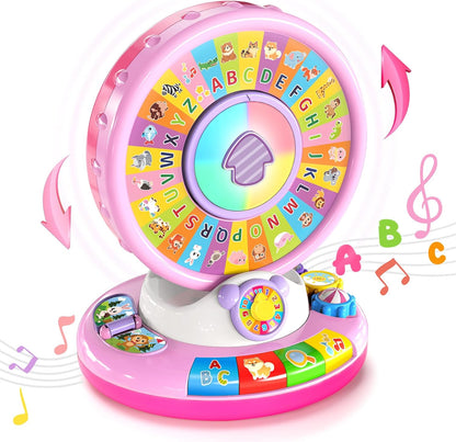 Juguete del abecedario con luces, música, giro y canciones 🐵🎵💡 | Juguete educativo y divertido para niños