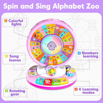 Juguete del abecedario con luces, música, giro y canciones 🐵🎵💡 | Juguete educativo y divertido para niños