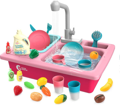 Fregadero de juguete Pavrivey que cambia de color 🏠 | Set de juego de rol para niños 👧👦