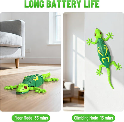 Lagarto trepador teledirigido 💚 | Tecnología de succión al vacío | ¡La broma navideña perfecta y el regalo ideal para niños! 🌟