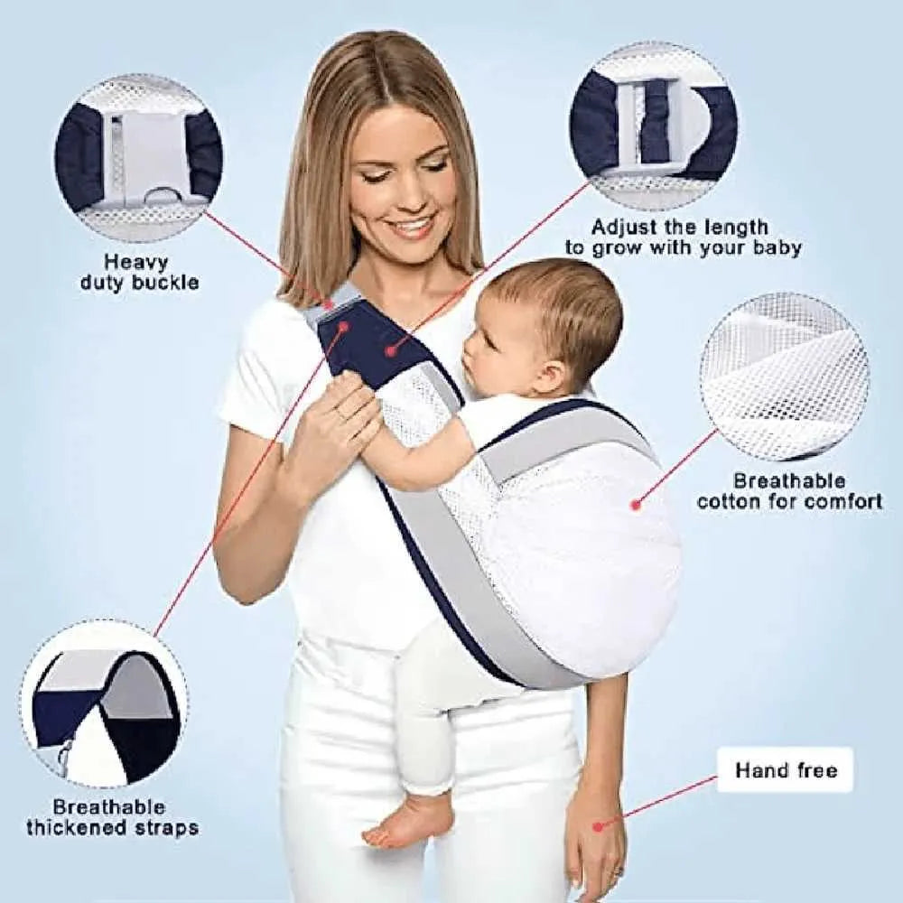 👶✨ Portabebés frontal de malla 3D para bebés: correas ajustables para niños pequeños, fular semi-envuelto fácil de usar y portabebés de cadera para recién nacidos y bebés en crecimiento 💕