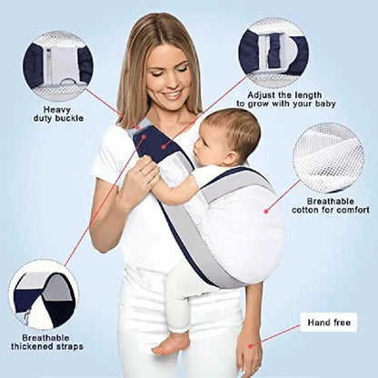 👶✨ Portabebés frontal de malla 3D para bebés: correas ajustables para niños pequeños, fular semi-envuelto fácil de usar y portabebés de cadera para recién nacidos y bebés en crecimiento 💕