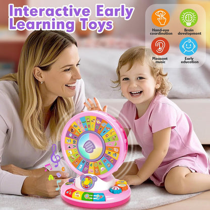 Juguete del abecedario con luces, música, giro y canciones 🐵🎵💡 | Juguete educativo y divertido para niños