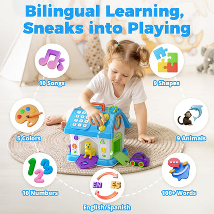 Juguete musical Montessori para bebés 🎵 | Juguete educativo bilingüe para niños de 1 año | Regalo de primer cumpleaños