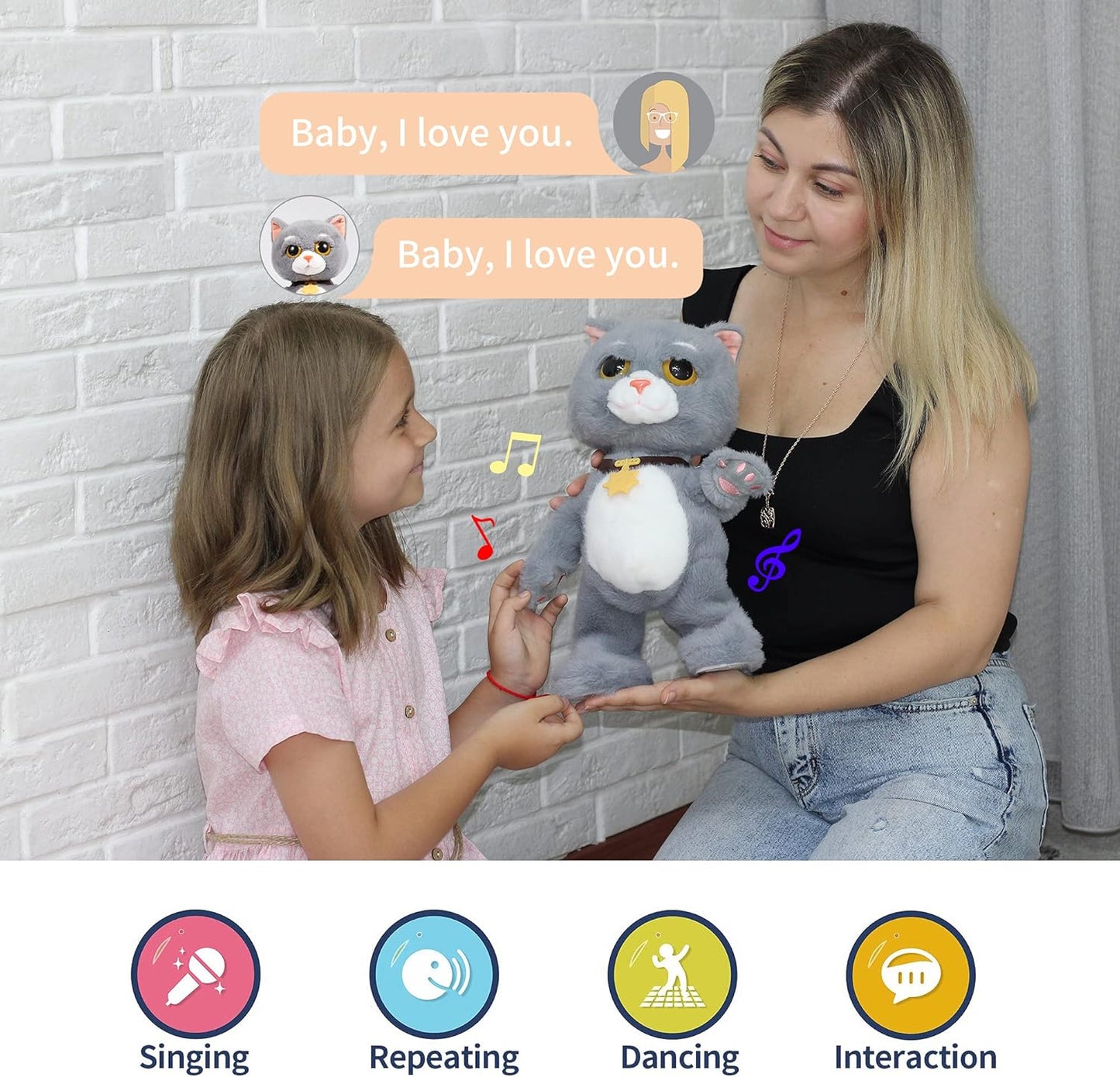Chat en peluche qui danse et parle 🐱 | Jouet interactif de chaton chantant pour enfants