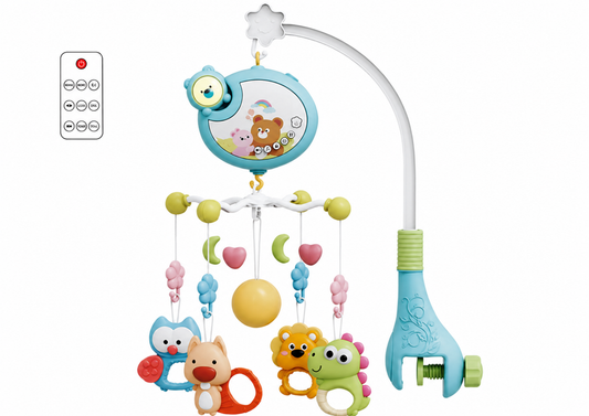 Remote Control Baby Crib Mobile with Musical Projector and Rattles
