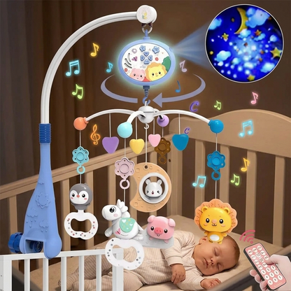 Remote Control Baby Crib Mobile with Musical Projector and Rattles