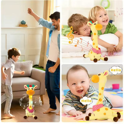 🎵 Jirafa de juguete musical que baila 🦒 | Canta, baila y repite lo que dices | Peluche interactivo para niños