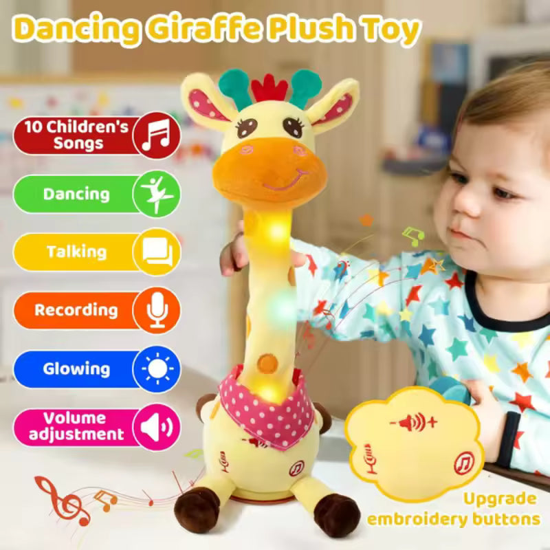 🎵 Jirafa de juguete musical que baila 🦒 | Canta, baila y repite lo que dices | Peluche interactivo para niños