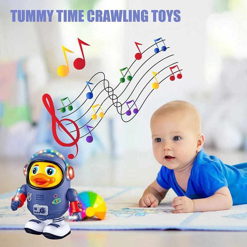 🌟 ¡Pato espacial eléctrico interactivo de juguete para niños! 🚀 Divertido regalo electrónico educativo con música 🎶 y luces ✨