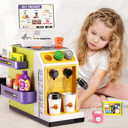 Juego de supermercado de 46 piezas: caja registradora interactiva y sonido de escaneo 🛒💰👧👦