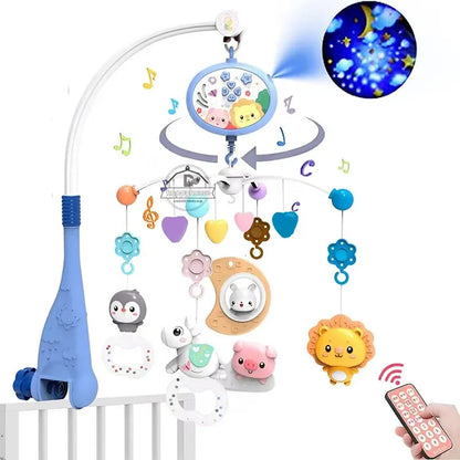 Remote Control Baby Crib Mobile with Musical Projector and Rattles